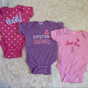 3 Boston Red Sox onesies
